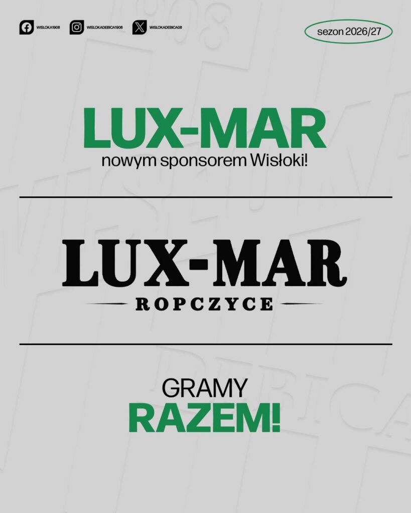 LUX-MAR ROPCZYCE NOWYM SPONSOREM WISŁOKI